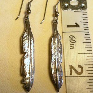 Sterling Silver Feather Earrings